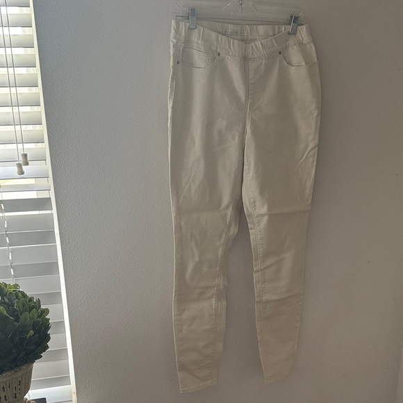 Boston Proper So easy denim legging off white elastic waist skinny Sz 10 new - Picture 1 of 5